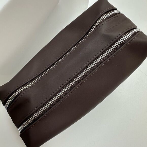 Dolce & Gabbana Beauty Cosmetic Toiletry Bag Brown Dual Zipper 2 Compartments - Picture 5 of 10